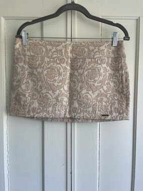 Abercrombie & Fitch Micro Mini Skirt in Metallic Cream Jacquard  Women’s 2 Small